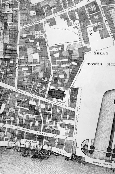Detail of a large and accurate map of the City of London by John Ogilby