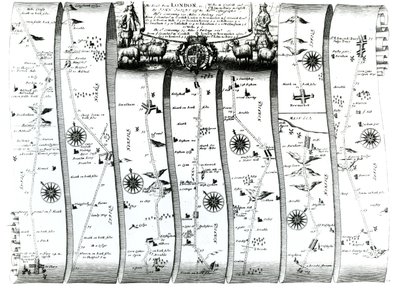 The road from London to Wells and Bury St. Edmunds, from Ogilby
