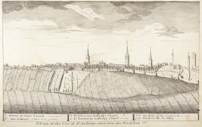 St Andrews Delineated - A view of the City of St Andrews taken from the South East by John Oliphant