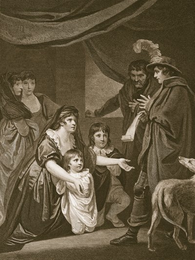 Lady Elizabeth Grey Entreating Edward IV to Protect Her Children, Engraved by W. Bromley, Illustration from David Hume