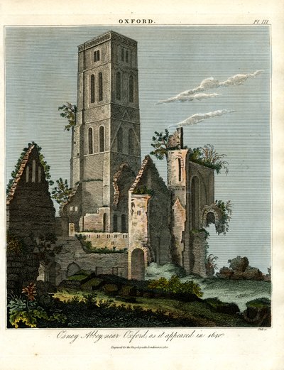 Osney Abbey near Oxford as it appeared in 1650 by John Pass