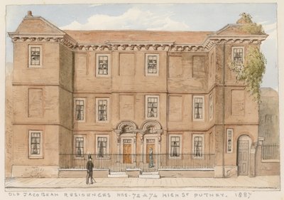Old Jacobean residences, Nos 72 and 74, High Street, Putney, London by John Phillipp Emslie