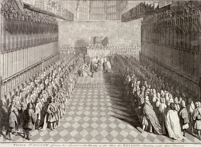 Coronation of William III in Westminster Abbey, London, 1689, c1689 by John Pine