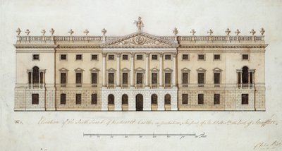 Wentworth Castle, design for the south front, c.1760 by John Platt