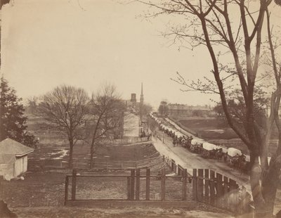 Train of Army Wagons Entering Petersburg, Virginia by John Reekie
