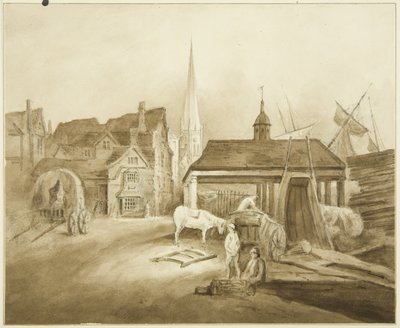 North-east end of King Street, showing Welsh Market by John Reverend Eden