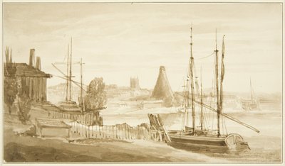 View from the East End of Mardyke towards the Limekiln Glasshouse by John Reverend Eden