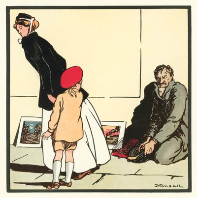 Kensington Rhymes: The Pavement Artist by John Robert (after) Monsell