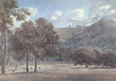 The Wooded Crater Bottom with Hunt in Progress by John Robert Cozens