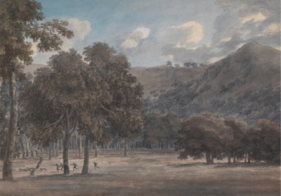 The Wooded Crater Bottom with Hunt in Progress by John Robert Cozens