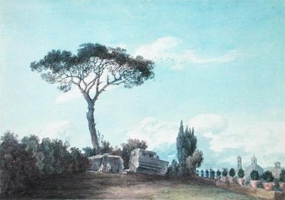 In the Gardens of the Colonna Palace, Rome by John Robert Cozens