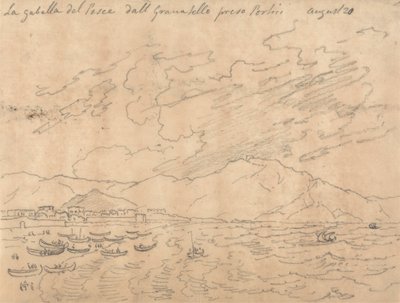 La Gabella del Pesce dall Granabello Preso Portici, August 20 by John Robert Cozens