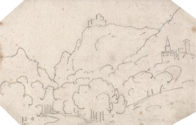 Mountain View with Buildings by John Robert Cozens
