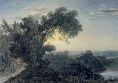 The Lake of Albano and Castle Gandolfo by John Robert Cozens
