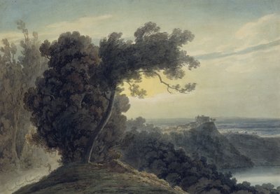 The Lake of Albano and Castle Gandolfo, c.1783-85 by John Robert Cozens