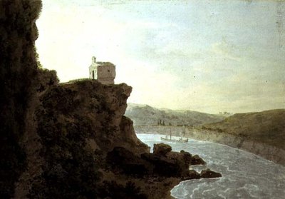 View on the Tiber near Ponte Molle, three miles from Rome by John Robert Cozens