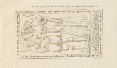 Standon Church - Tomb of Francis Rose: pen drawing by John Robert Fernyhough