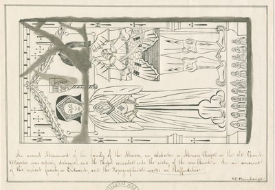 Uttoxeter Church - Tomb of the Minors Family: pen and ink drawing, nd [mid 19th cent] by John Robert Fernyhough