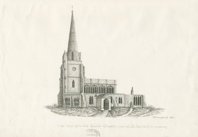 Uttoxeter Church [Old]: pen and ink drawing, 1836 by John Robert Fernyhough