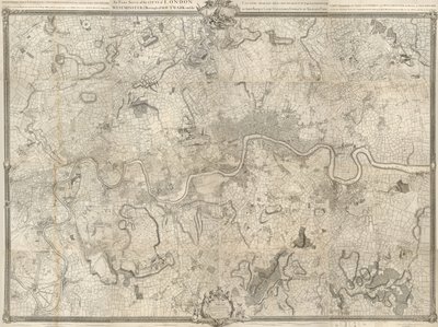 An Exact Survey of the Cities of London, Westminster, the Borough of Southwark, and the Country near Ten Miles round by John Rocque