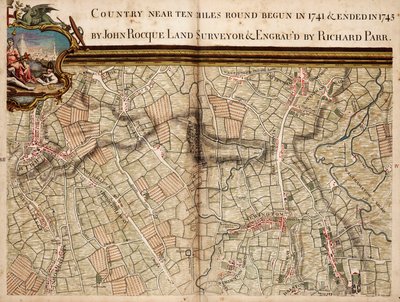 Map of Highgate, Kentish Town, Holloway, Tottenham and Newington by John Rocque