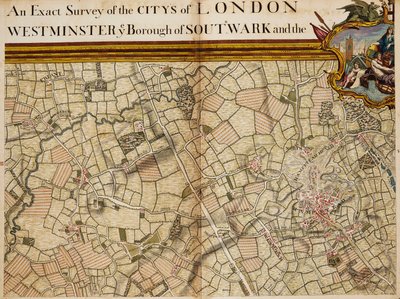 Map of Willesden and Hampstead by John Rocque