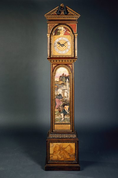 A Late 19th Century Pedimented Longcase Clock by John Roddam Spencer Stanhope