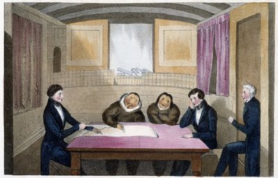 The Eskimos Ikmalik and Alelagliu - Drawing by Captain Ross by John Ross