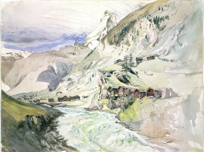 An Alpine Valley: The Matterhorn in the Distance by John Ruskin