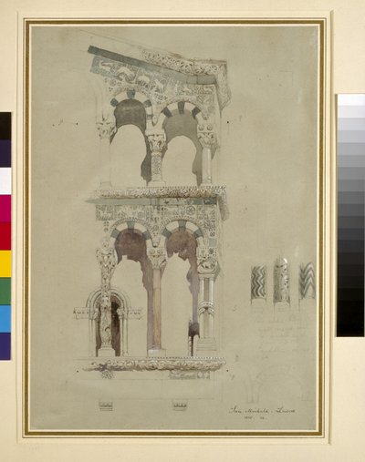 Detail of the facade of San Michele in Foro by John Ruskin