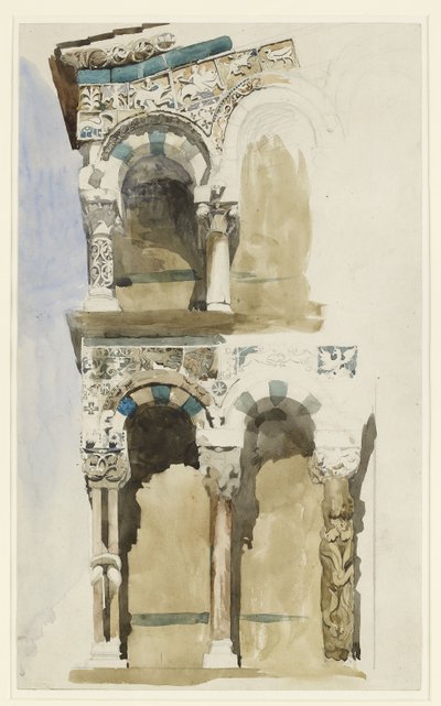 Part of the Façade of the Destroyed Church of San Michele in Foro, Lucca, 30 June - 1 July 1846 by John Ruskin