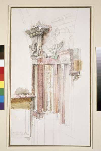 Pilaster on the Facade of Sant Anastasia, Verona, June 1869 by John Ruskin