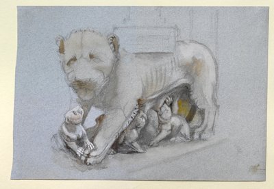Sketch of Lioness and Cubs from Nicola Pisano