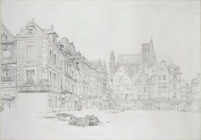 Study for (detail) of the Market-Place, Abbeville, September - October 1868 by John Ruskin
