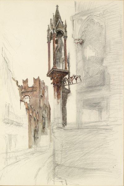 Study of a Niche surrounding the Tomb of Cansignorio della Scala at Verona by John Ruskin