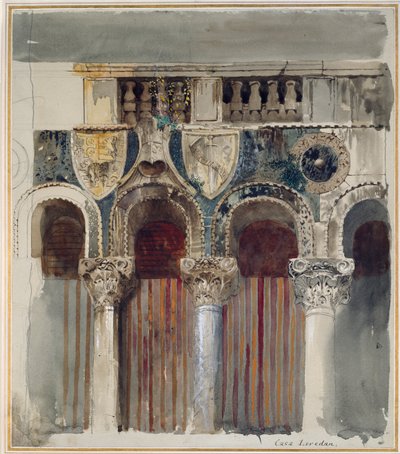 Study of the Marble Inlay on Front of the Casa Loredan, Venice, September-October 1845 by John Ruskin