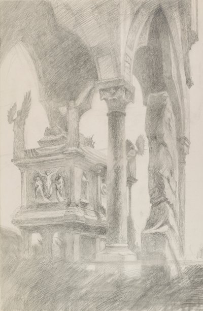 Study of the Tomb of Mastino II della Scala at Verona by John Ruskin