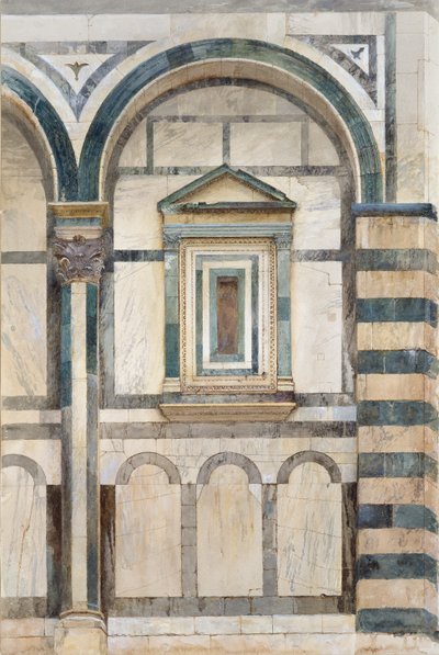 The Baptistery, Florence: Study of the upper Part of the right-hand Compartment on the south-west Fa by John Ruskin