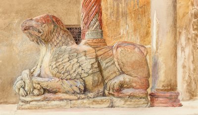 The Gryphon Bearing the North Shaft of the West Entrance of the Duomo, Verona by John Ruskin