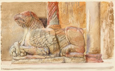 The Gryphon Bearing the North Shaft of the West Entrance of the Duomo, Verona by John Ruskin