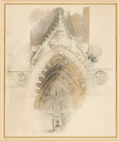 The Northern Arch of the West Entrance of Amiens Cathedral, 17 - 18 May or 23 September 1856 by John Ruskin