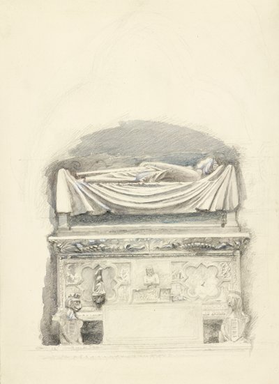 The Sarcophagus and Effigy of the Tomb of Cangrande I della Scala, Verona, 21 May-1 July 1869 by John Ruskin