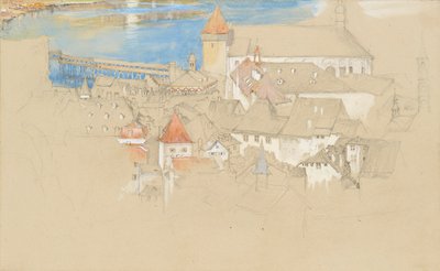 View of Luzern from above, 1861 or 1866 by John Ruskin