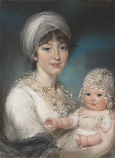 Mrs. Robert Shurlock Henrietta Ann Jane Russell and Her Daughter Ann by John Russell