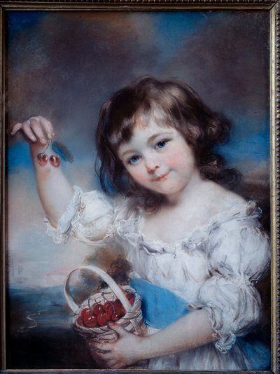 Portrait of a Little Girl in the Basket of Cherries by John Russell
