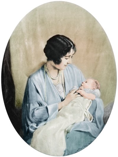 Queen Elizabeth with Princess Elizabeth in 1926 by John Saint Helier Lander