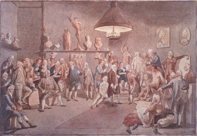 The Academicians of The Royal Academy in London, copy after a painting by Johann Zoffany by John Sanders