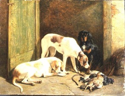 Pointers and a Gordon Setter by John Sargent Noble