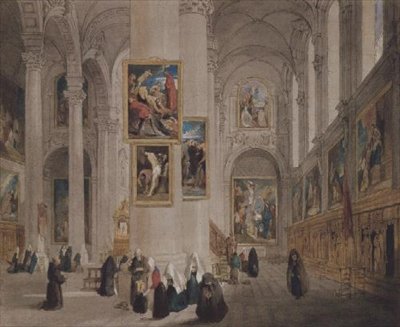 Interior of a Church at St. Rombaut Malines by John Scarlett Davis