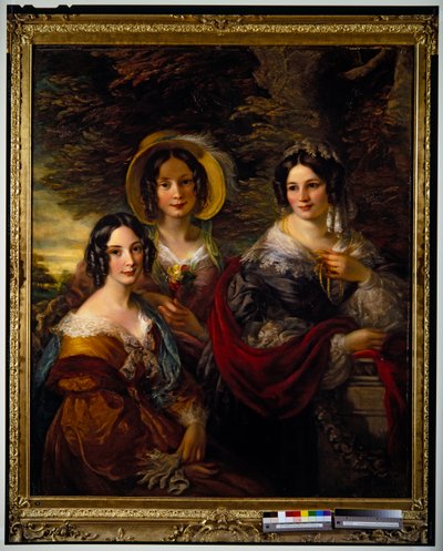 Portrait of Frances, Charlotte & Catherine Voules by John Scarlett Davis